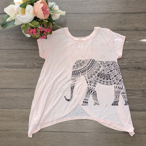 Kandy Kiss girls L elephant top w/ metallic design - Picture 2 of 6